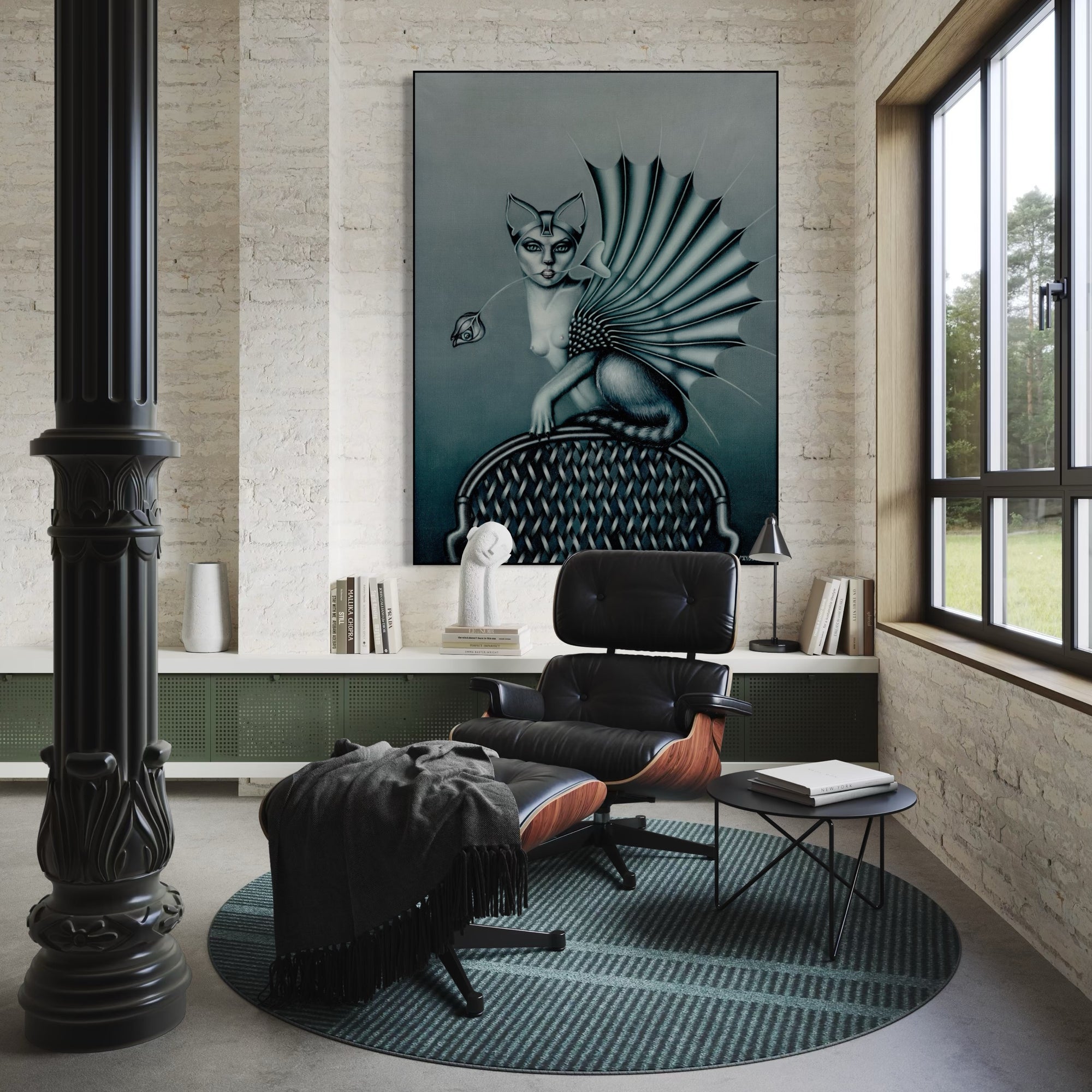 Kat op stoel